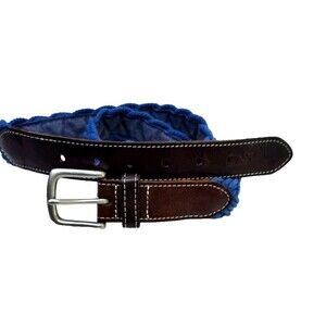 Vines By Shep & Ian Men's Size 30  Blue/ Brown Woven Fabric Golf Belt